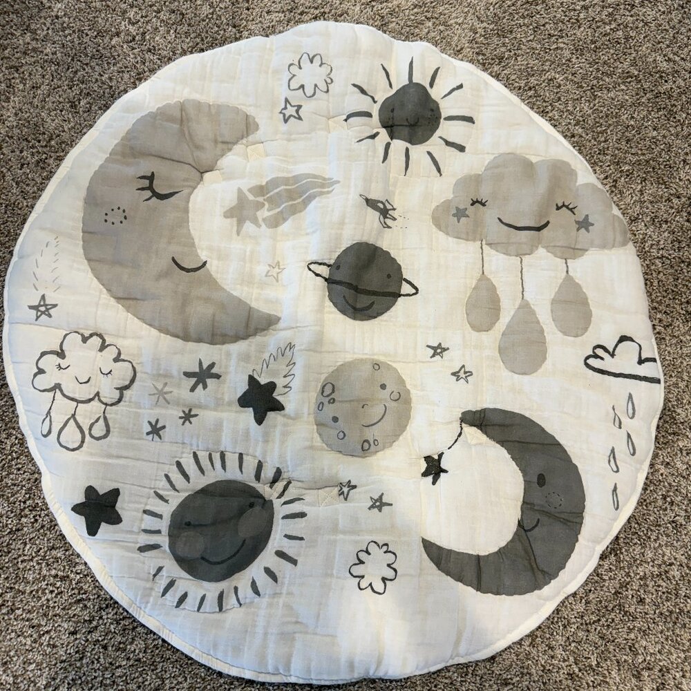 Pottery Barn Kids Skye Moon & Stars Muslin Travel Plat Mat